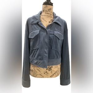 NWT BCBG Blue Ribbed Cropped Jacket🎄